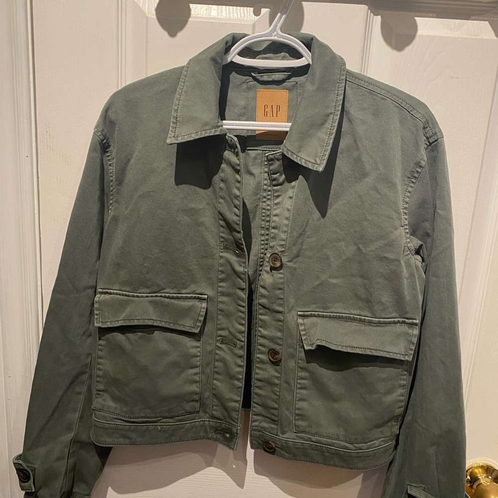 GAP Green Military Field Jacket Cotton Canvas Utility
